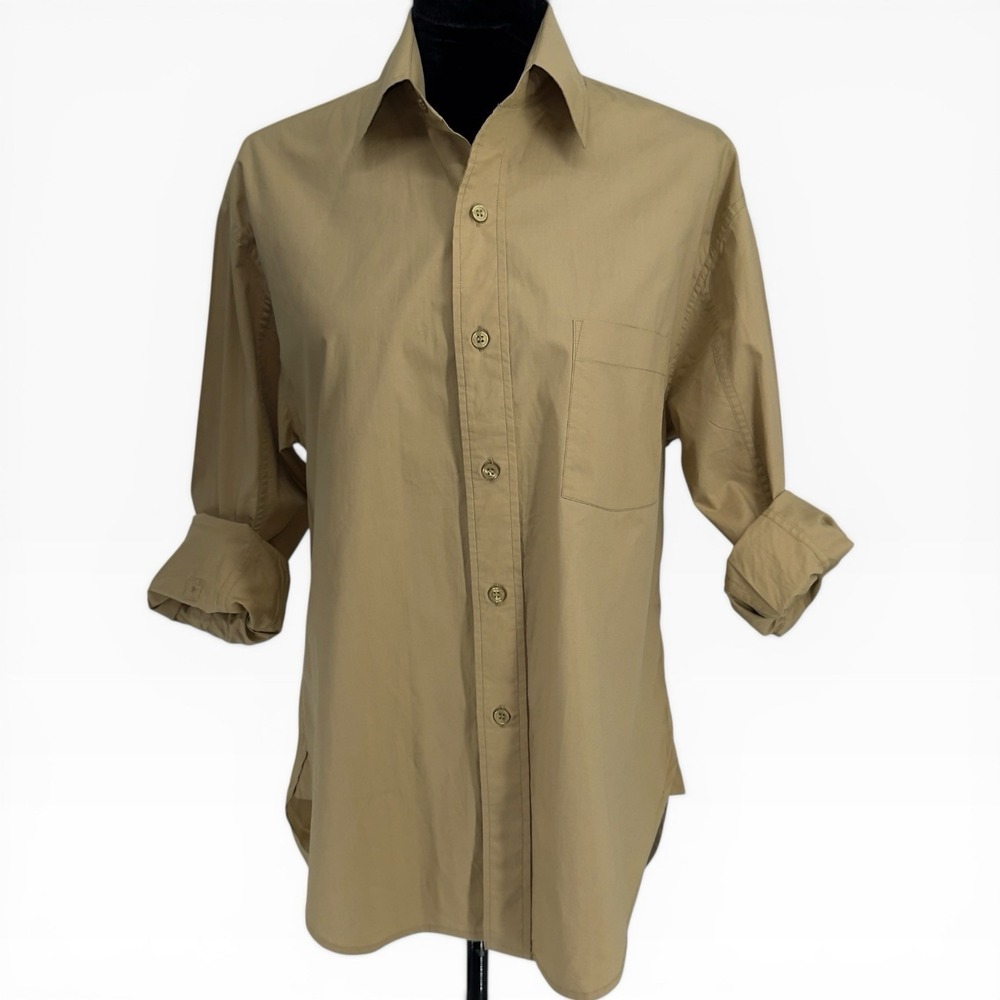Citizens of Humanity Tan Cotton Button-Down Shirt Size XS Style 9103B Cargo Chic